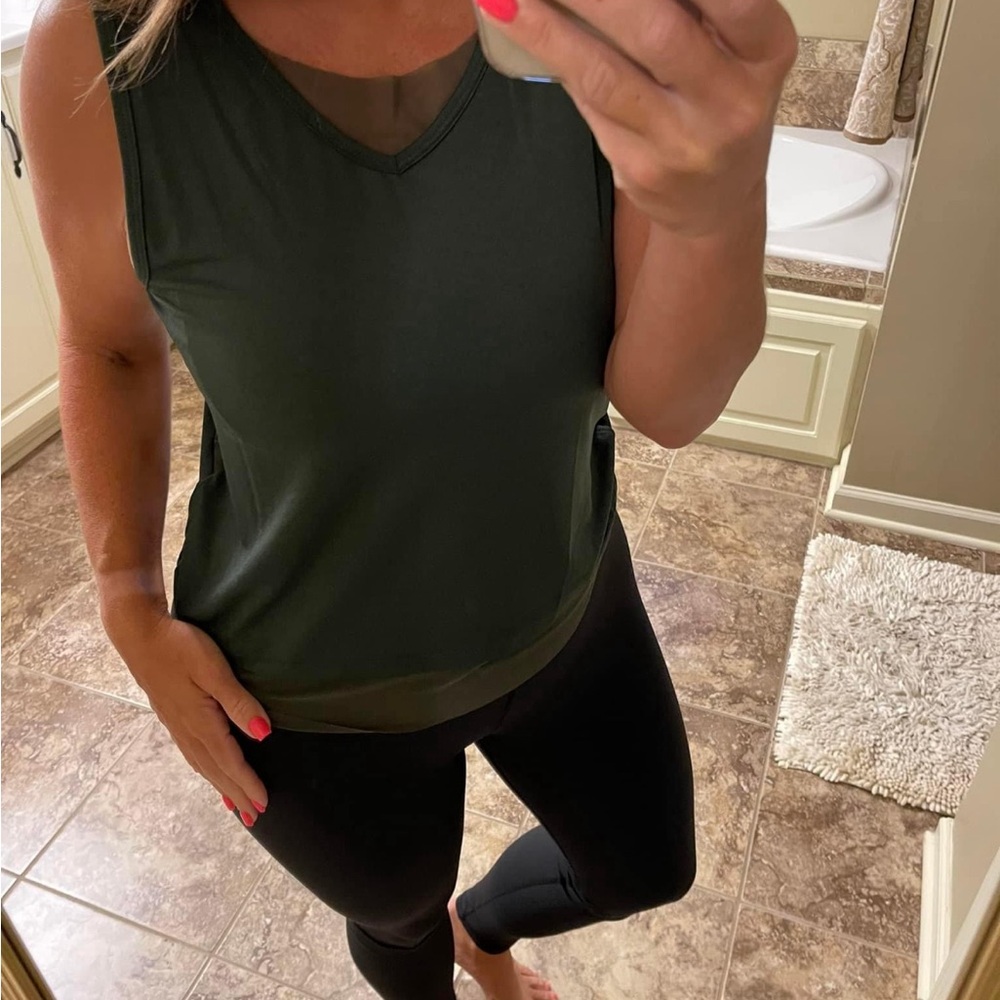 Zyia Double V Mesh Tank Top.